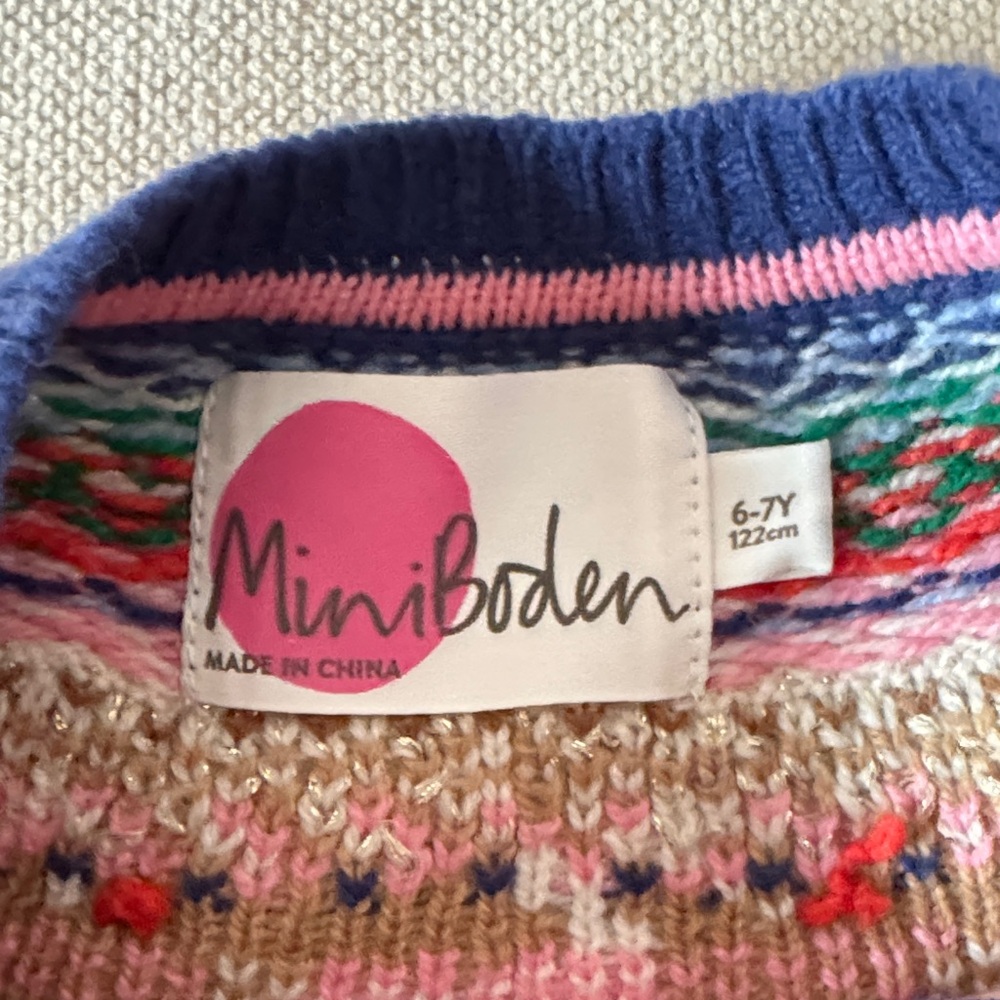 Mini Boden Reindeer Fair Isle Cardigan - Picture 2 of 4